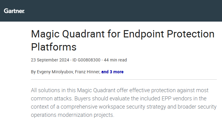 Magic Quadrant for Endpoint Protection Platforms