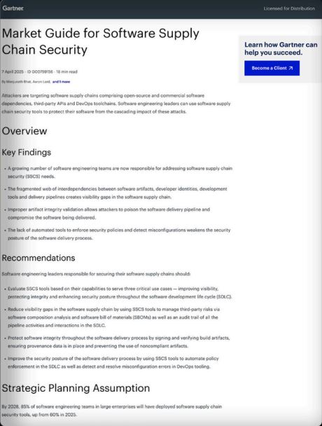 Gartner Software Supply Chain Report