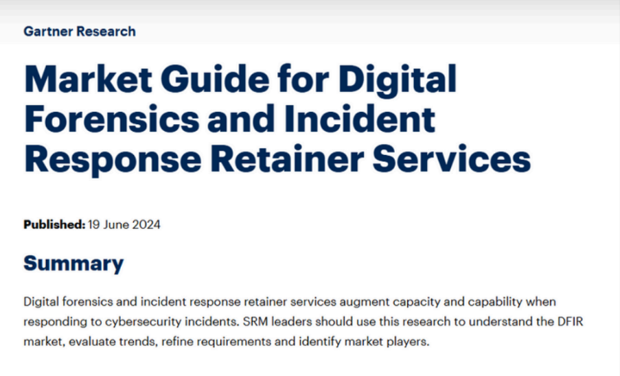 Gartner Market Guide for DFIR Retainer Services
