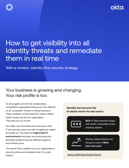 Leverage Identity first security to gain real-time visibility into identity threats