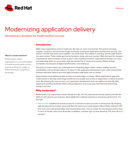 Modernizing application delivery