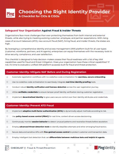 Choosing the Right Identity Provider A Checklist for CIOs & CISOs