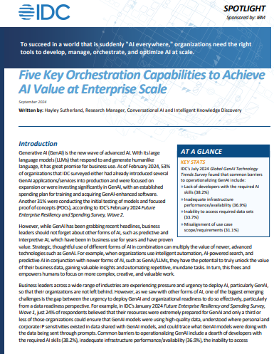 Five Key Orchestration Capabilities to Achieve AI Value at Enterprise Scale