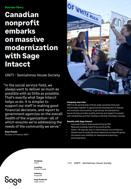 Canadian Nonprofit Embarks on Massive Modernization with Sage Intacct - UNITI Semiahoo House Society
