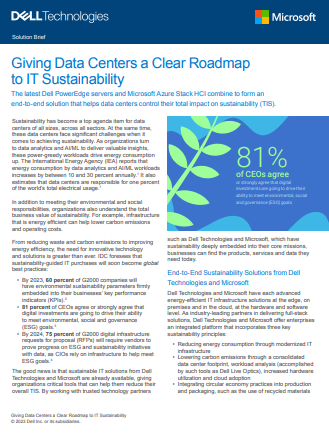 Giving Data Centers a Clear Roadmap to IT Sustainability