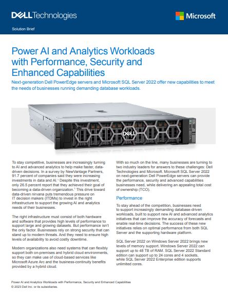 Power AI and Analytics Workloads with Performance, Security and Enhanced Capabilities