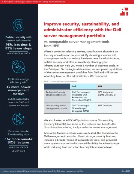 Improve Security, Sustainability, and Administrator Efficiency with the Dell Server Management Portfolio