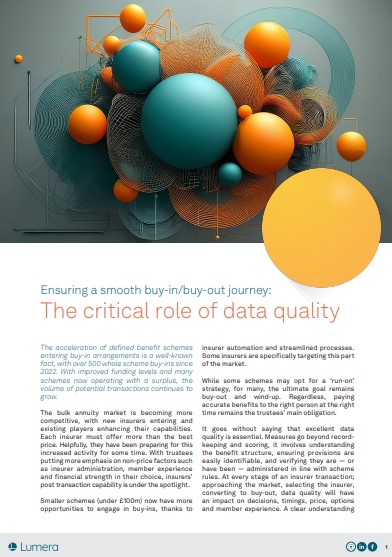 Data quality: The key to successful bulk annuity transactions