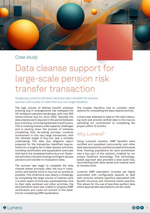 Data cleansing: Unlocking efficiency in pension risk transfers