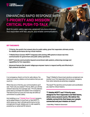 Public Safety - Enhancing Rapid Response With T-Priority and Mission Critical Push-To-Talk