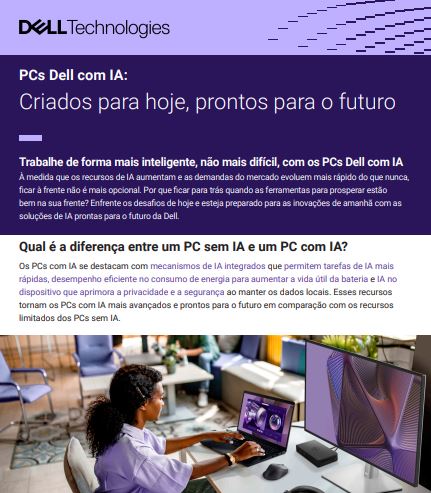 PCs Dell com IA vs. PCs sem IA
