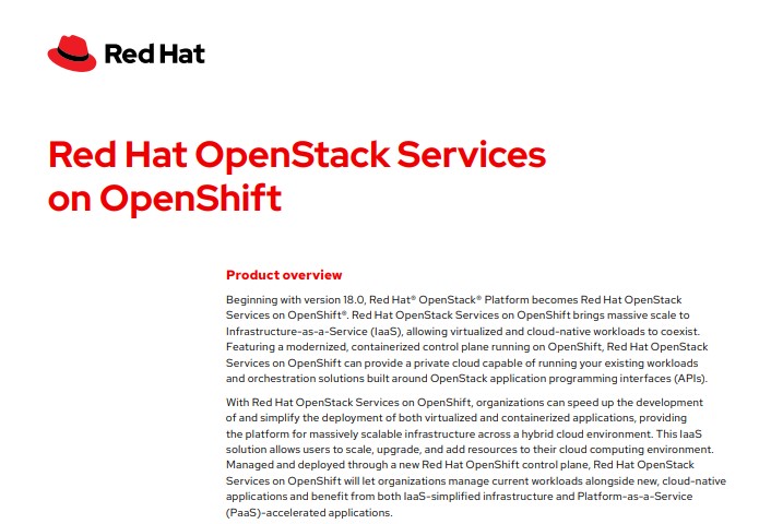 Red Hat OpenStack Services on OpenShift