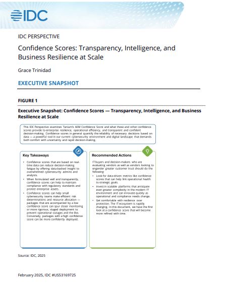 IDC Perspective Confidence Scores: Transparency, Intelligence, and Business Resilience at Scale