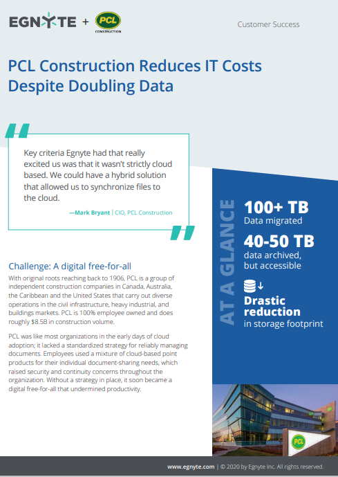 PCL Construction Reduces IT Costs Despite Doubling Data