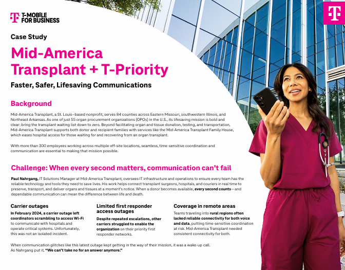 Medical Services Case Study: Providing Faster, Safer, Lifesaving Communications with T-Priority