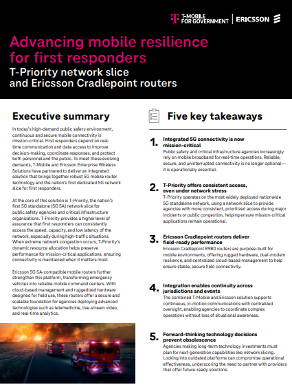 Public Safety - Ericsson Cradlepoint Mobile Resilience