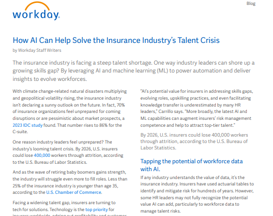 How AI Can Help Solve the Insurance Industry’s Talent Crisis